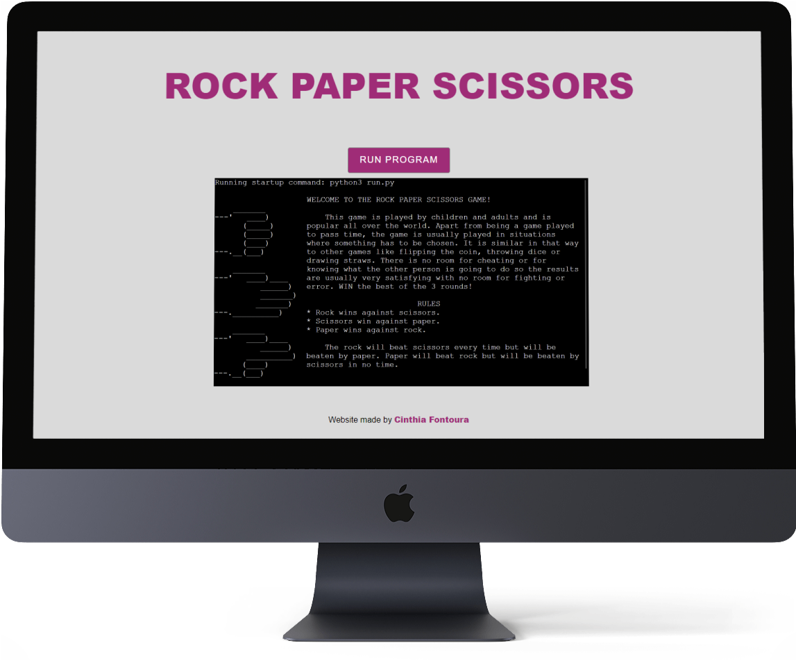 Desktop Rock Paper Scissors Game webapp